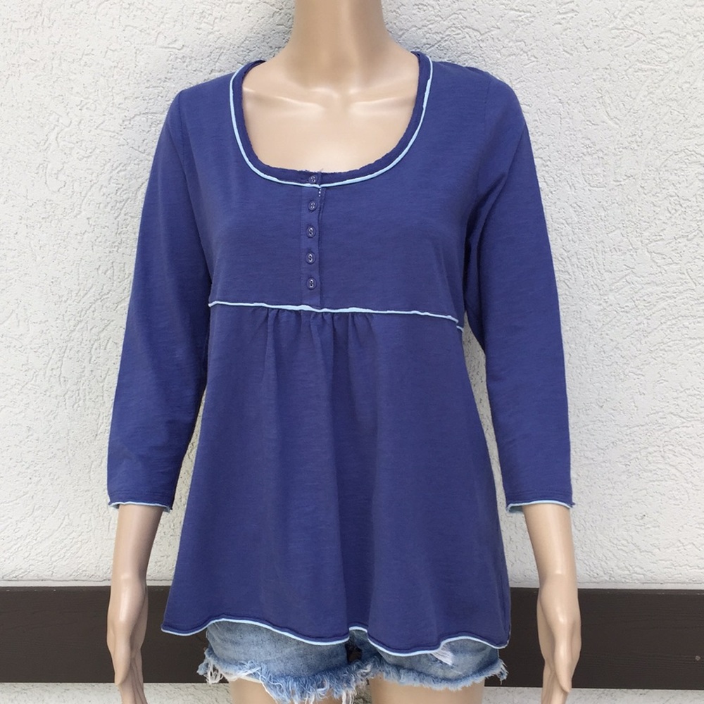 Boden top blue vintage babydoll